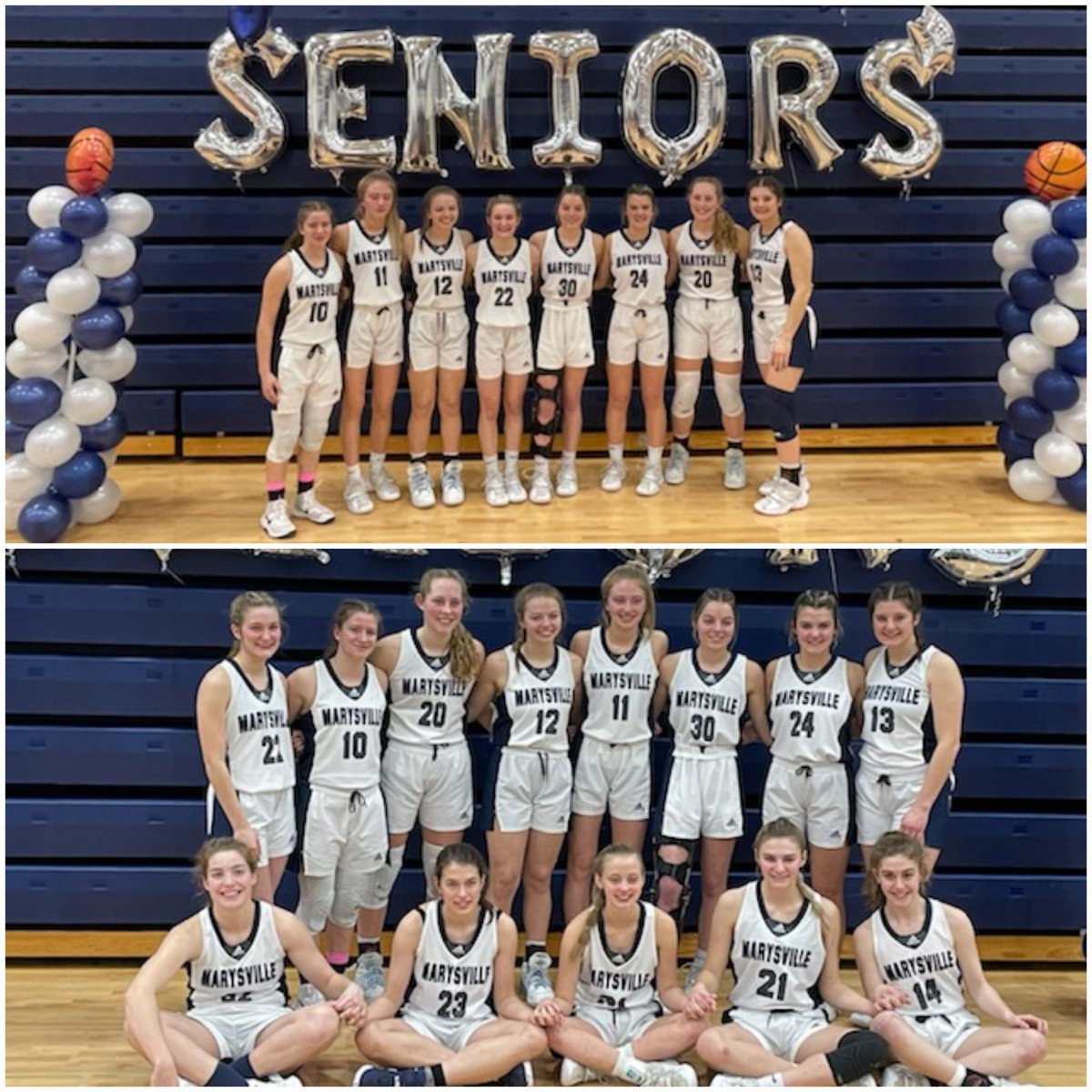 marysvillehoops's tweet photo. Senior night!  What a special group! We are so thankful for and proud of our seniors!  The future is bright too, Go Vikings! https://t.co/h9bzIoMcKb