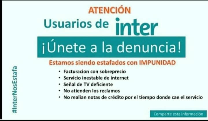 LCSolorzanoG's tweet photo. Qué nombre le pondría Usted, Usuario, a esta compañía?
Yo: #InterLadrones
@InterCliente
@sundde_ve https://t.co/qMMvUeWBA9