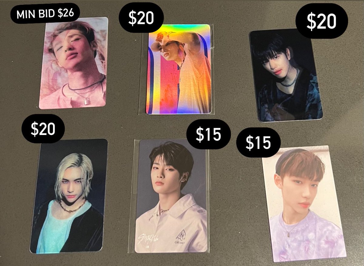 leeknowsgalaxy's tweet photo. WTS some skz pcs! 

-Chan Lenticular (DM for bidding)
-Jeongin Aladdin POB sealed
-Seungmin &amp; Hyunjin lenticulars from their UNLOCK online concert
- Jeongin TOP japanese pc sealed
- Felix Go live

stamp included ~ USA 🇺🇸 preferred 

Paypal f&amp;f or zelle 💜

Can provide more proof! https://t.co/1UzcR4dOpd
