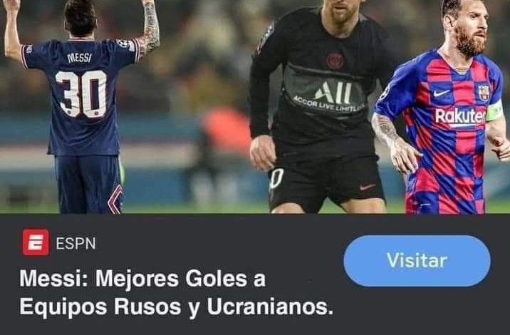 *Guerra entre Ucrania y Rusia*

Espn: