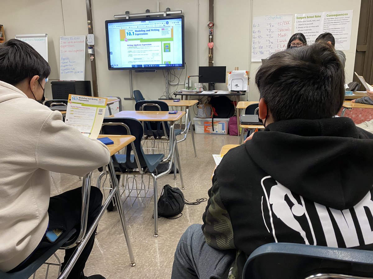 BSGMathCoach's tweet image. Mrs. Lara and her 6th graders over at @GompersD86 are working on expressions! #d86hope #d86math #d86curriculum #6thgrademath #expressions
