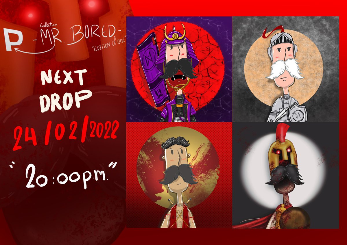 🔴 To day !!!  Drop collection “Mr.bored”!! 🔴
Comon 3 Rare 1 !
🔴 Drop Mr.Bored เป็นวันนี้ 🔴
รอบนี้จะดรอป 4 ตัว ฝากมนุษย์ขี้เบื่อพวกนี้ด้วยนะครับ 
discord.gg/AFMJFF9ZWS
paras.id/nickxnew.near/
#NFTTHAILAND #NFTCommumity  #NFTThaicommunity #NEAR #paras #NFTdrops #NFT