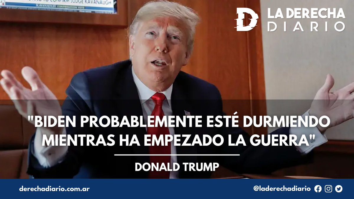 laderechadiario's tweet photo. 🇺🇸🇷🇺🇺🇦 | Trump en FOX: "Biden probablemente esté durmiendo mientras ha empezado la guerra". https://t.co/PWsOiSb5X7