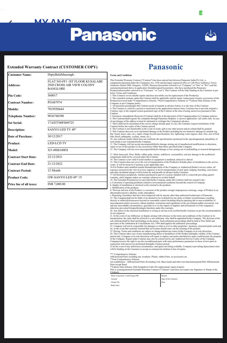 iamvivisingh's tweet photo. @PanasonicIndia and @_Manish_Sharma_ still no response from service team, does customer satisfaction really matters for you guys or just for earning money in wrong way you guys are selling AMC for Rs7000. Who takes 30+ days to resolve a issue?? https://t.co/rn8GCjtawS