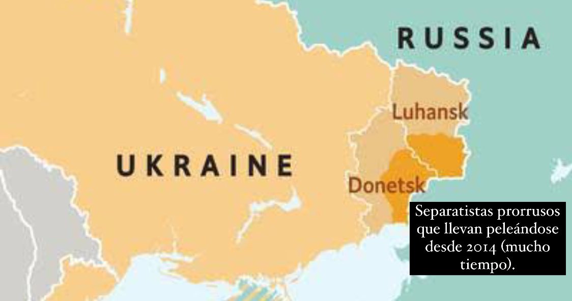 Yo tampoco sabía qué onda con el conflicto Rusia-Ucrania y lo googleé para que ustedes no tuvieran que hacerlo. Ahí va resumido:

1. Donetsk y Luhansk son dos áreas en la región de Donbass en Ucrania que desde 2014 se están peleando porque muchos ahí son separatistas prorrusos.