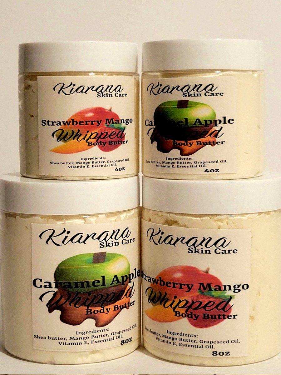 Our Whipped Body Butter is packed with  skin loving nutrients that your body needs. It is high moisturizing, an Anti-Inflammatory, and heals burns. It is a skin protector that contains Vitamins A, E and F and has been used for Eczema and Psoriasis.