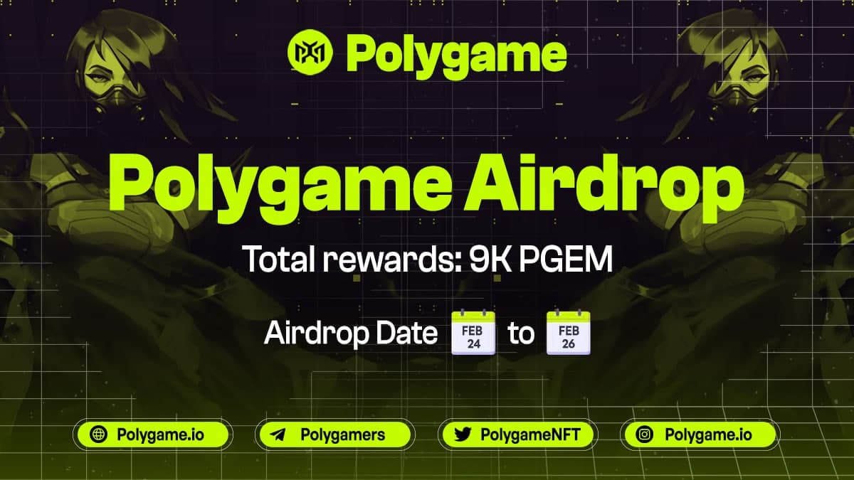 🪂#Polygame's #Airdrop Campaign 2 🪂

💰Reward Pool: 9000 PGEM tokens 
1️⃣Do 5 tasks
2️⃣Refer more to earn more
📅End Date: 26th February, 2022

🚀Airdrop Link: t.me/PolygameAirdro…
🗒Rules: reddit.com/r/Polygame/com…