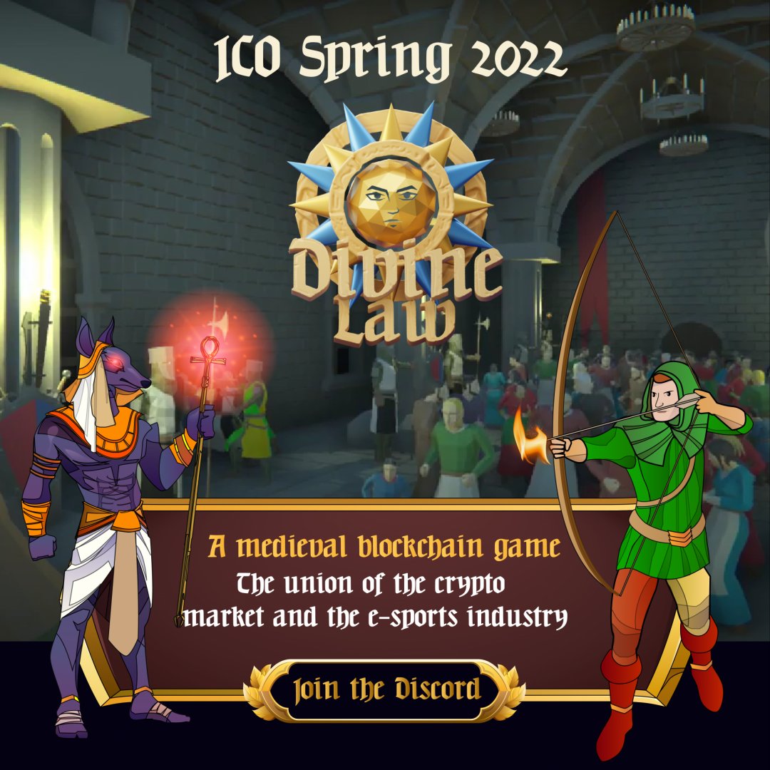 Save the date: ICO Spring 2022

Devine Law: The medieval game that will unify competitive e-sports and blockchain gaming

Join your Discord Channel and be part of our Whitelist today 🌞 divinelaw.io