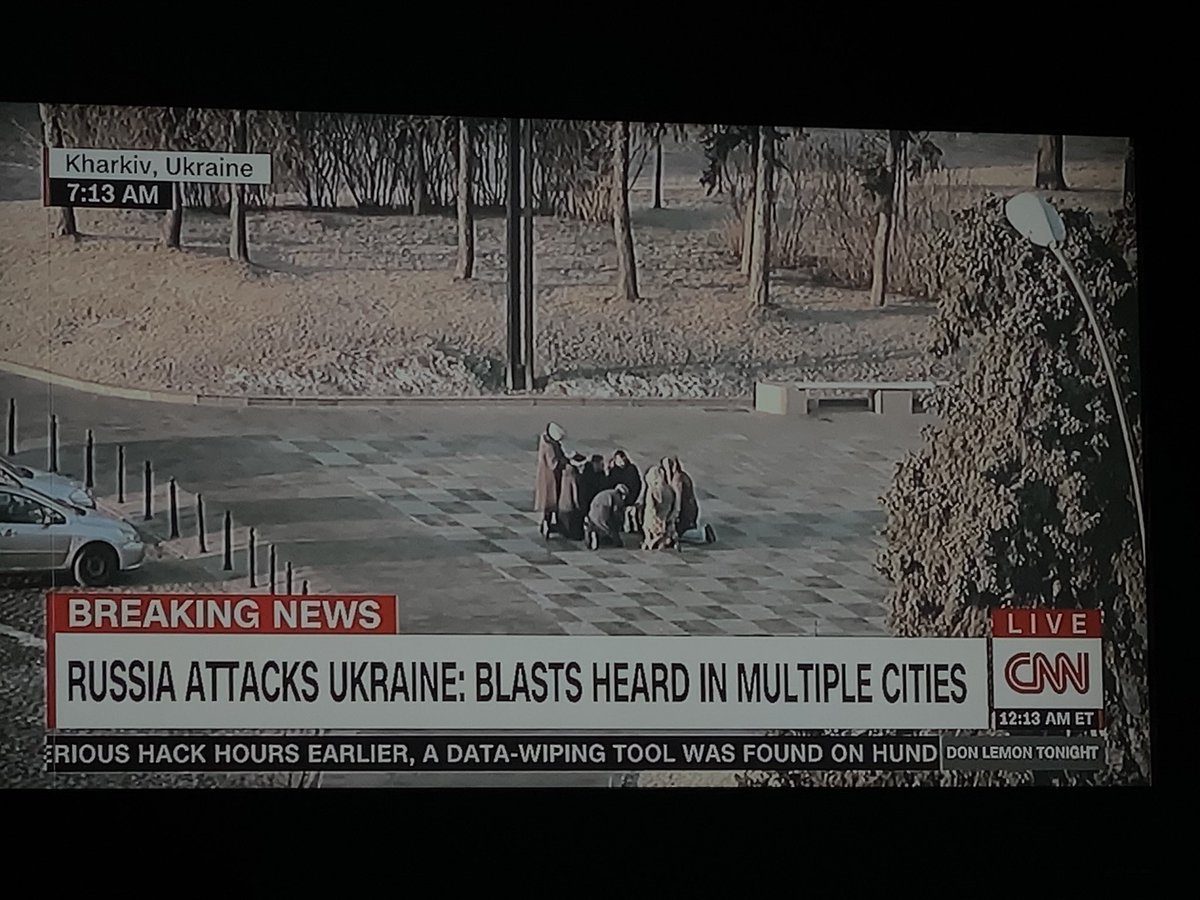 sarasidnerCNN's tweet photo. A picture of people in #Ukraine simply praying in the street. In their eyes what else can they do right now? They didn’t ask for this Russian attack, they have no quarrel with the Russian people, they share so much in common and yet they are under attack @clarissaward reports. https://t.co/btFVc5ngG1