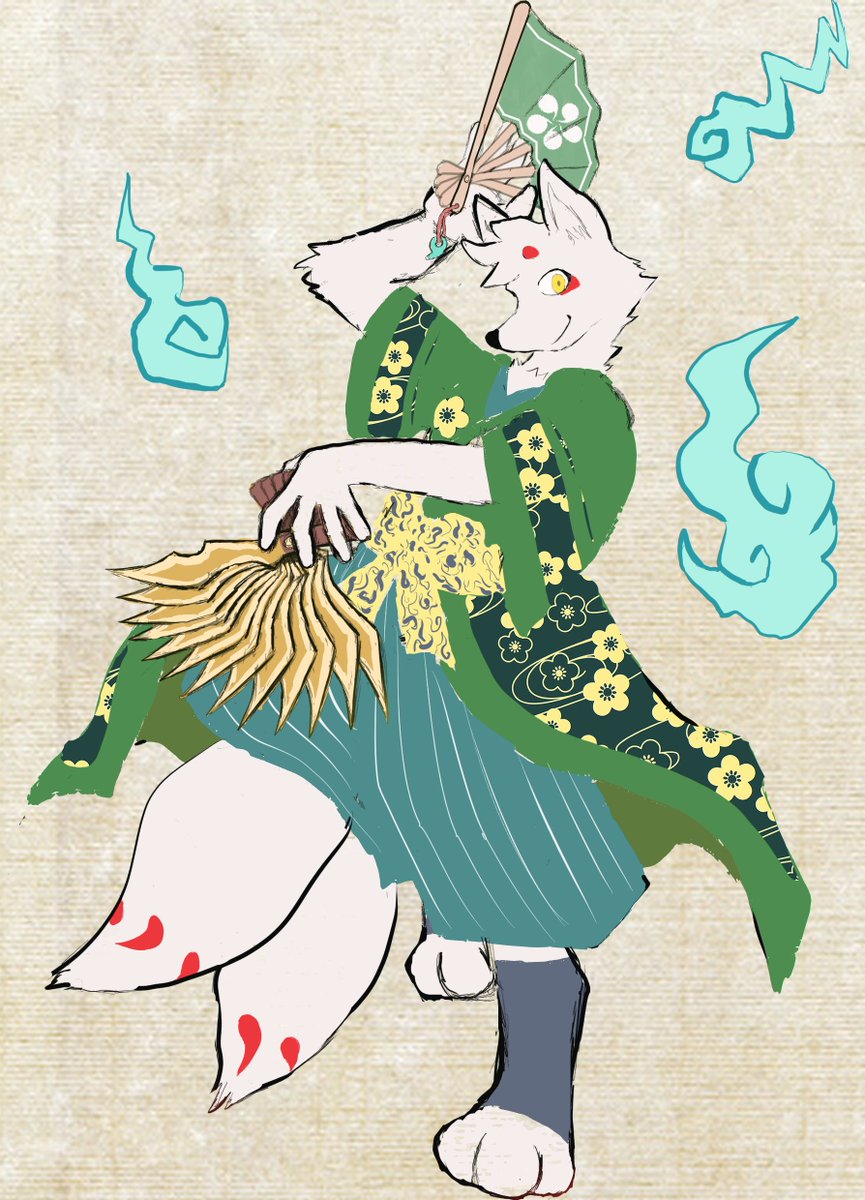 syx_ar's tweet photo. Seems like I only tend to upload art of my tabletop characters...
So anyway here's my latest tabletop character: a kitsune magus named Shunjiro. PF2e is pretty fun! https://t.co/gBw2rkmlXu
