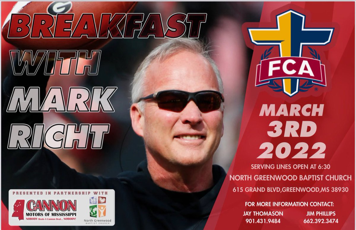 FcaMvsu's tweet photo. We have a legend lined up to speak at this year’s Mississippi Delta FCA prayer breakfast. You shouldn’t  miss the opportunity to hear him while enjoying a good meal with good people. Message us to reserve your seat today. @soccer_mvsu @MVSUTrack_Field @MVSUFOOTBALL @MvsuSoftball https://t.co/d3qo8x59Mw