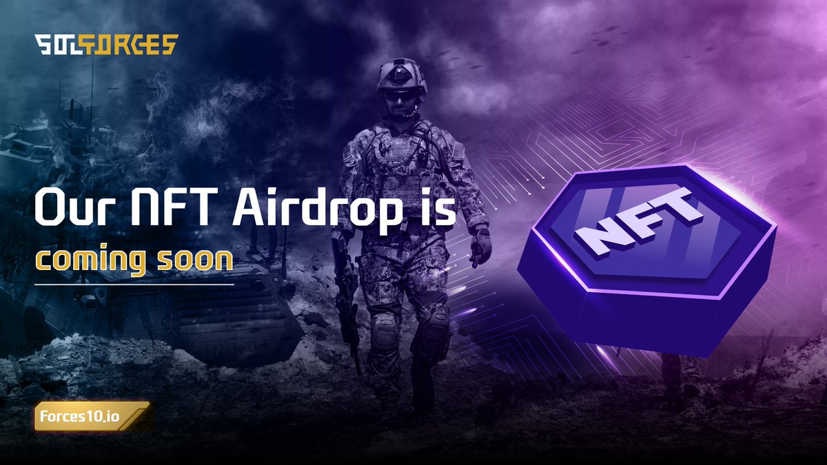 SolForces's tweet photo. Our NFT Airdrop is coming soon. Join it and be the part of our community ๐ค
Visit us for more information: https://t.co/qe8laWTuG1
#Metaverse #Airdrop #Giveaway #solforces #F10 https://t.co/r19cZg8iDT