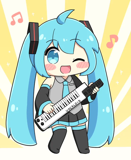 ボカキー弾くミクさんエモい♪
#初音ミク 
