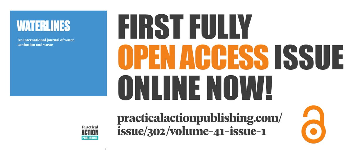 PA_PublishingUK's tweet image. All articles in our Waterlines journal will be #OpenAccess from now on!
To celebrate, we have re-published 6 articles, now free to read, carefully chosen to inspire productive conversation about #WASH challenges facing communities today:
practicalactionpublishing.com/issue/302/volu…
