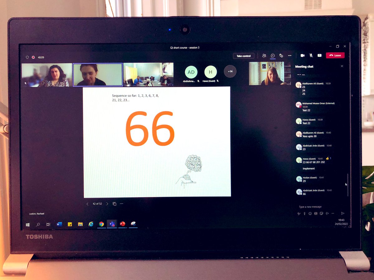 Can you guess the next number in the sequence??? A fun game when thinking about implementing change and the impact it could have #PDSA A lovely morning delivering Quality Improvement training for our colleagues in Somaliland <a href="/KingsGHP/">King's Global Health Partnerships</a> <a href="/SLAM_QI/">SLaM QI</a>