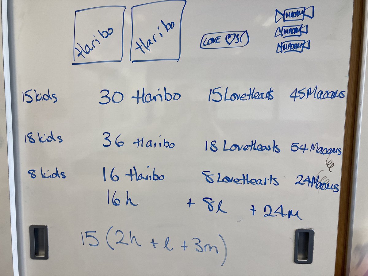 gmathewson1's tweet photo. Algebra by stealth this morning… working out how many sweeties I need to fill party bags.  10 mins in one pupils shouts out “hold on…. this is algebra!!” 🤣🤣🤣 https://t.co/WKWW8MtZlV
