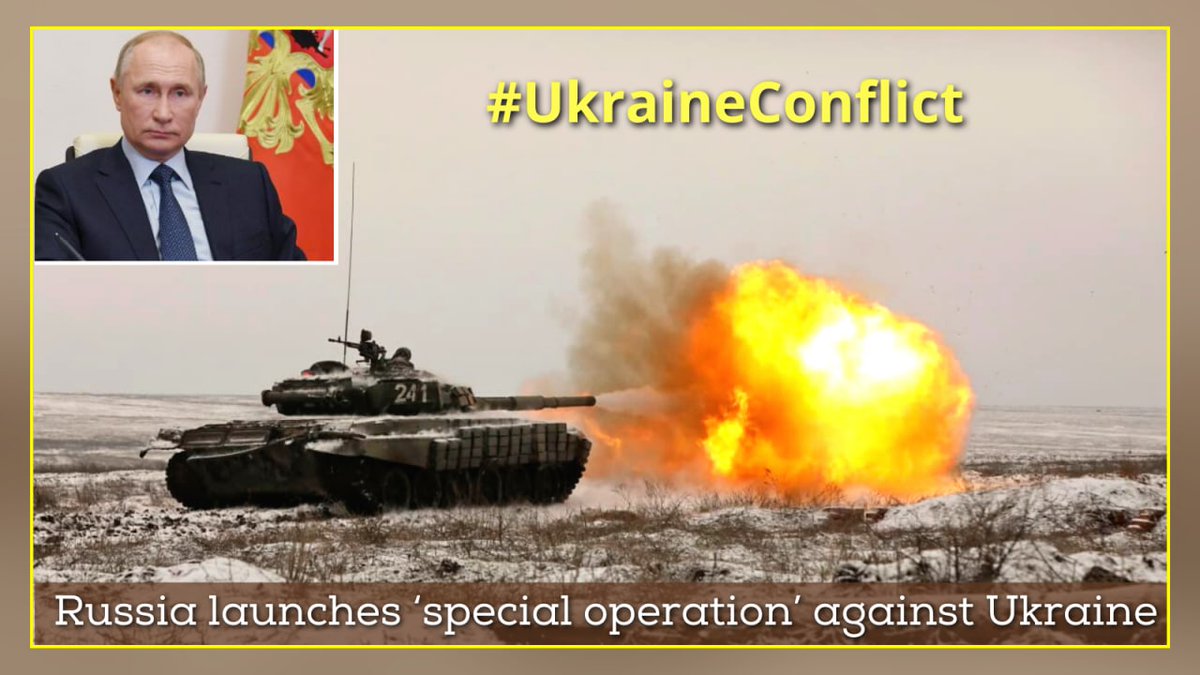 samirsinh189's tweet photo. Russia launches ‘special operation’ against Ukraine citing threat to newly recognized #Donetsk &amp; Luhansk; Ukraine calls it fullscale invasion. #Russia says it destroyed Ukraine air defense. But US says it wont send troops. Pushed into conflict, #Ukraine appears helpless vs Russia https://t.co/AJLyfpkUTh