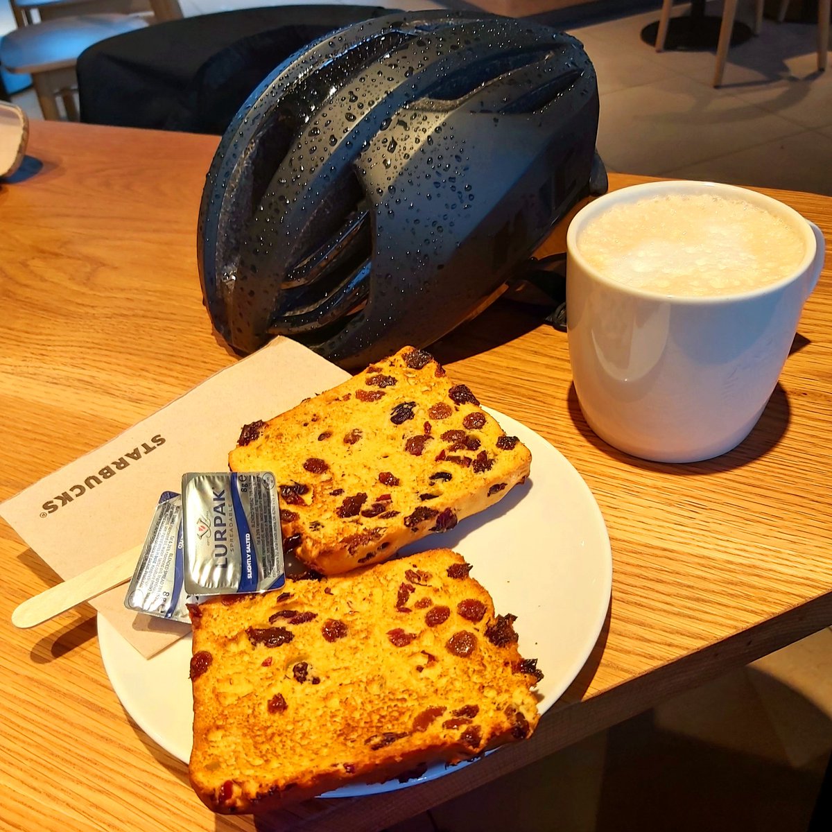 pedalforcause's tweet photo. After the tough night putting us behind schedule by about 40mile, we took a scheduled stop at Starbucks...I'm just pleased they had hand dryers. 
#fundraising #cycling https://t.co/JeebgFd1WY
