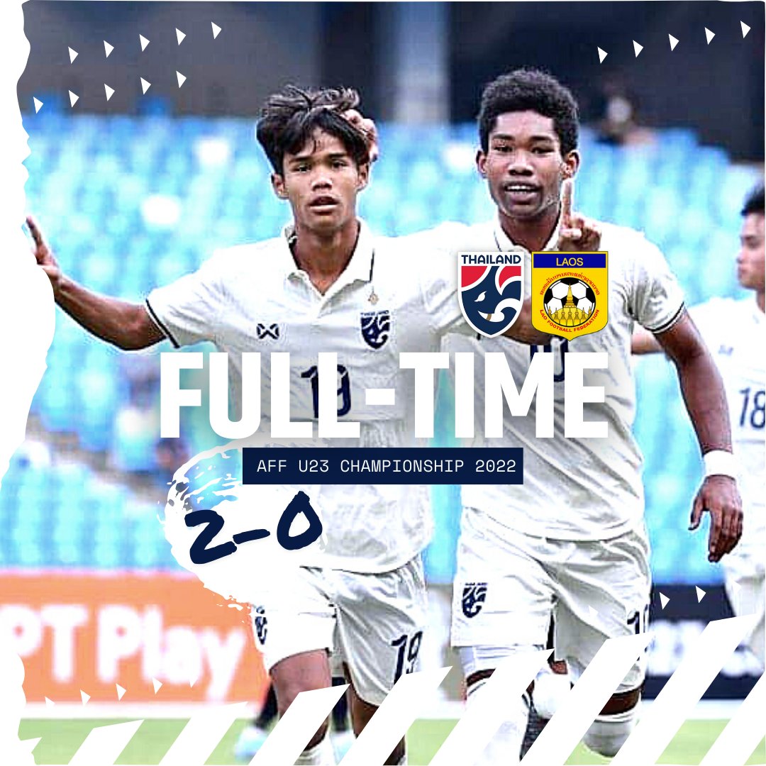 FT. Thailand 2-0 Laos.

The War Elephants march into the finals of the #AFFU23 championship thanks to goals from Port FC's Teerasak Poeiphimai and Rajpracha FC's Kroekphon Arbram.