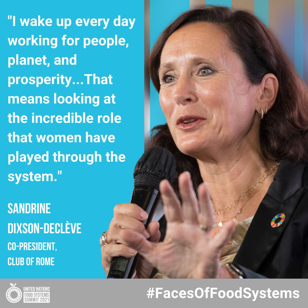 "I wake up every day working for people, planet & prosperity... That means looking at the incredible role that women have played through the system."