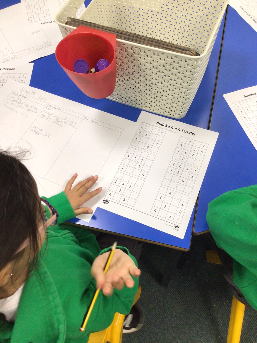 BeaumontYear2's tweet photo. How will you use your meta knowledge, meta regulation and meta mindset to solve a Sudoku? @BeaumontYear2 @BeaumontYear1 @BeaumontYear3 #thinkaboutthinking 🧠 https://t.co/IXK4MFfP5h