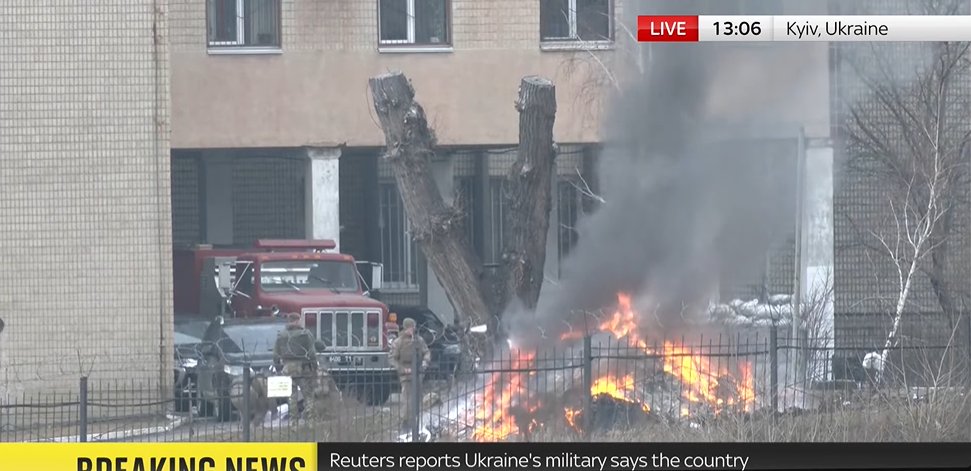 sewretro's tweet photo. @skynews you have just reported that this could be the result of a missile strike........the footage clearly shows people throwing papers and other items on to the fire. This is a serious situation. Why are you mis-reporting? https://t.co/KxsPbiRp3v