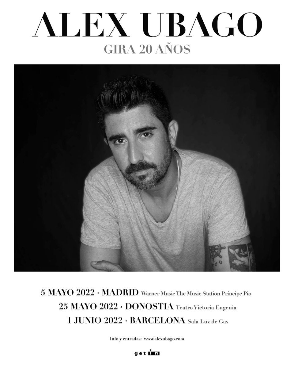 AlexUbagoficial's tweet photo. Familia! Ya están disponibles las entradas para las 3 primeras presentaciones de mi nuevo disco #AlexUbago20años en #Madrid #Donostia y #Barcelona. Muy emocionado por estos reencuentros! 

Entradas en https://t.co/pHpEUiKYEl https://t.co/xFHJ99Ry2Q