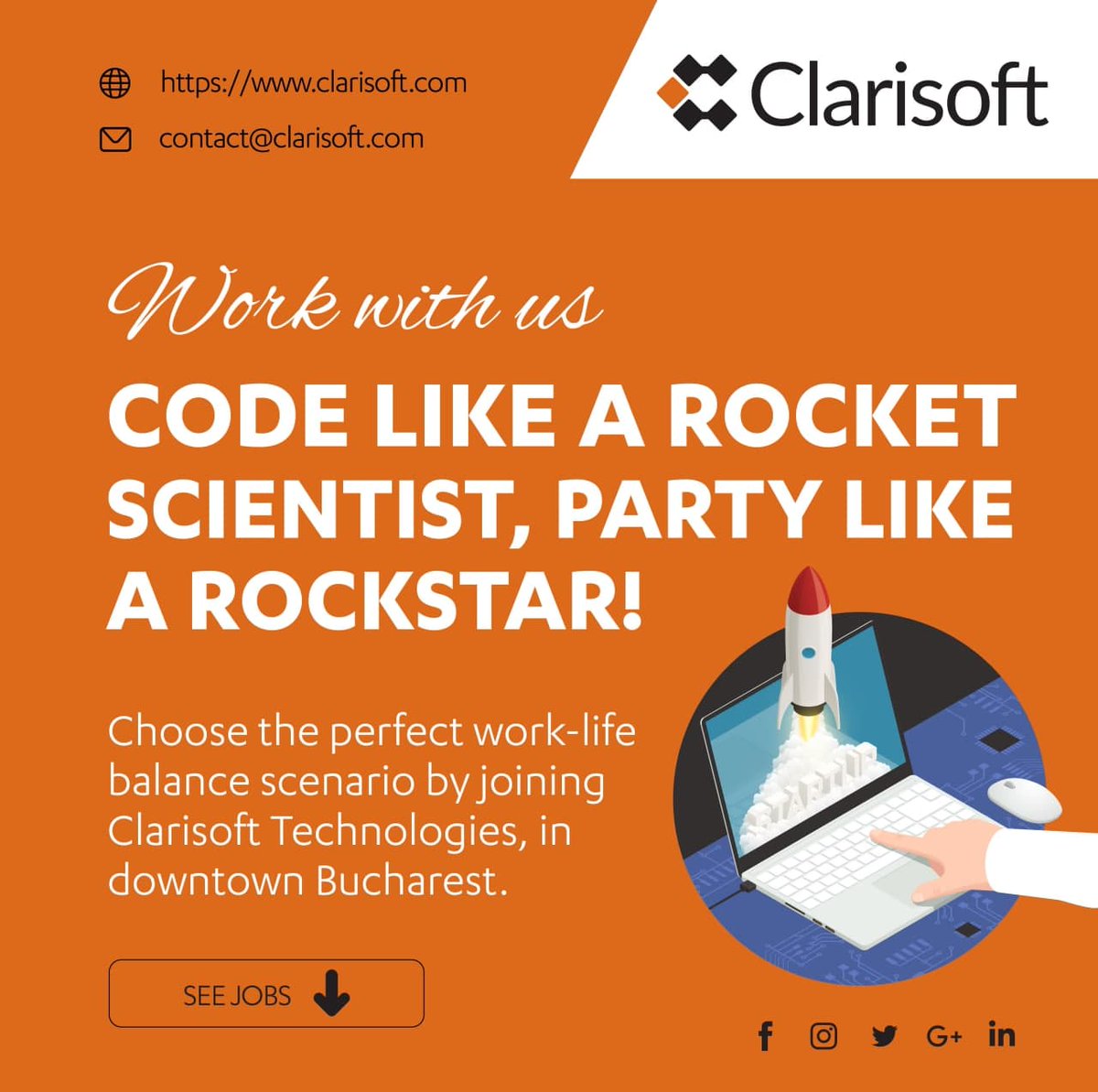 clarisoft's tweet photo. WORK WITH US!! 

Code like a rocket scientist, party like a rockstar! 

🚀Open positions: 👉🏼 https://t.co/eIL33mez8Y

📩 contact@clarisoft.com
🌐 https://t.co/quP15FoGBc https://t.co/A6APwS6VhH