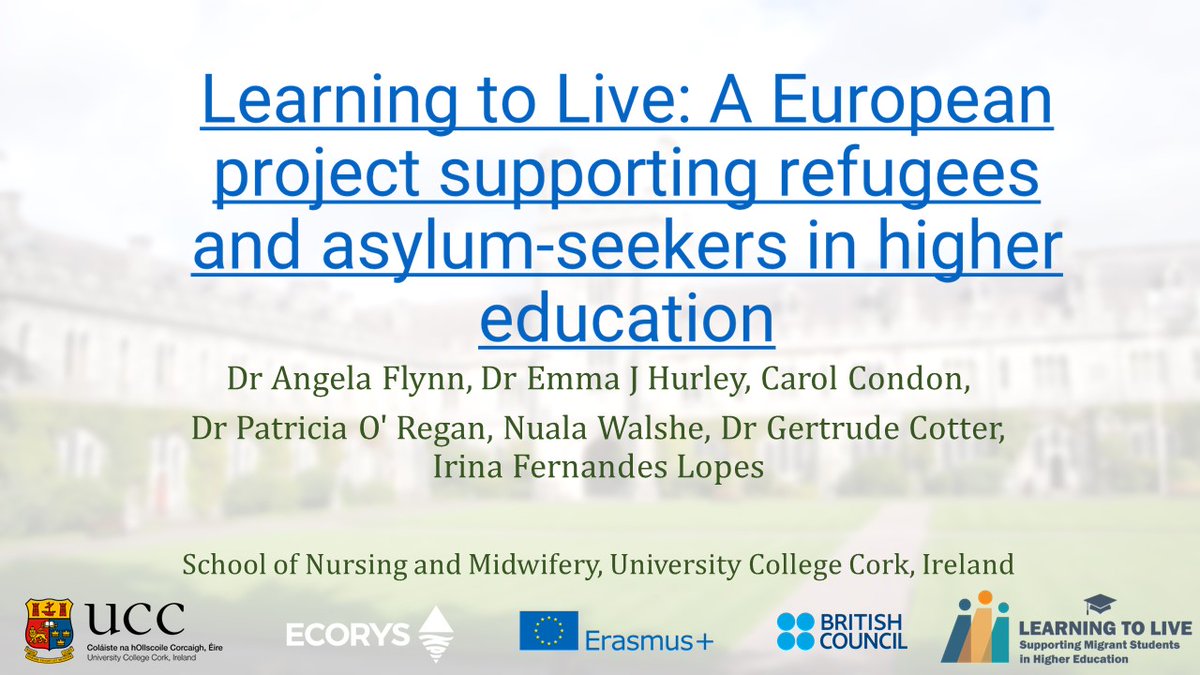 Learning2LiveEU's tweet photo. As part of #UCCRefugeeWeek2022 the Irish Learning to Live team present the findings from this project.  
@UCCEquality @EUErasmusPlus Recording will be available soon on https://t.co/UH63P8YXpz https://t.co/7MQnBPFXXp