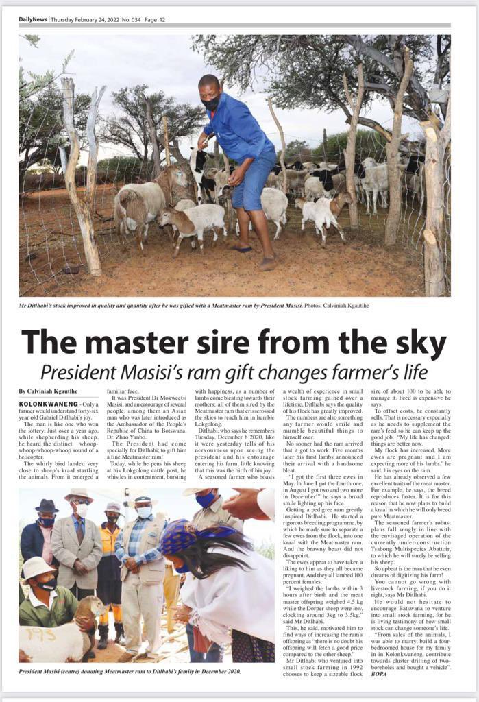 OfficialMasisi's tweet photo. These are the stories that warm up my heart. When we see the results of the good work we do to change people’s lives, we get motivated to do more. #AdvancingTogether #PushaBW #ResetBW #ImplementingOurChangeMandate #GoMasisi 🇧🇼 https://t.co/NopEfvfKnk