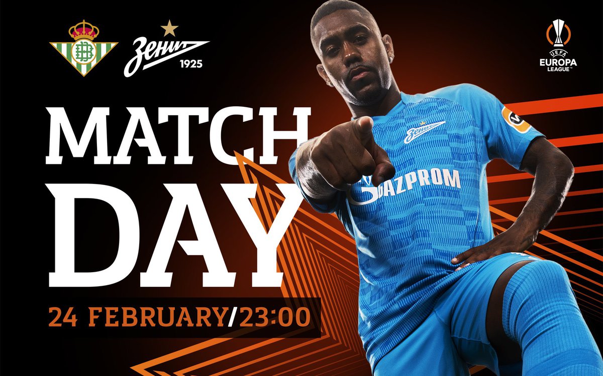 fczenit_de's tweet photo. Spieltag!

🏆 @EuropaLeague
⚽ @RealBetis vs. Zenit
🏟️ Benito Villamarín Stadion, Sevilla
⌚️ 21:00 🇩🇪
🌥 +22°С
#⃣ #RealBetisZenit #UEL https://t.co/61ey4uoI69