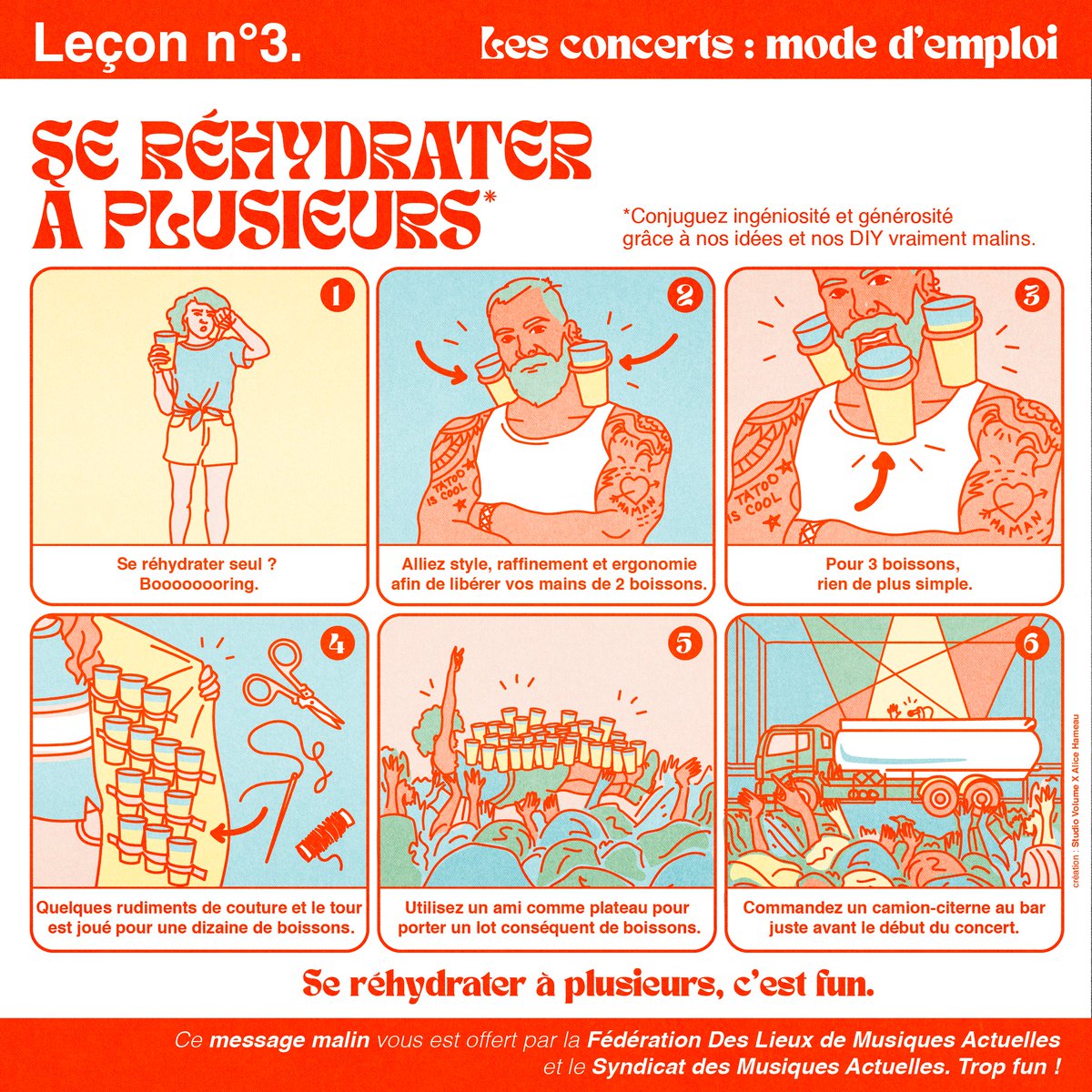 CiteMusicale's tweet photo. Se réhydrater à plusieurs, leçon n°3 🥂
Les concerts (debout) sont de retour à la #BAM, aux #Trinitaires et dans toutes les salles de #musiquesactuelles 💃🕺
Voilà un 3e message malin offert par la #FEDELIMA et le @SMA_syndicat !
#concertsdebout https://t.co/zMopDsbWba