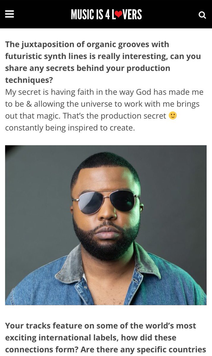 With my new EP releasing this Friday. Got a chance to do an interview with <a href="/Musicis4Lovers/">MI4L.com</a> 🇺🇸🔊‼️

Talking the process of my new EP Beyond , South Africa , &amp; more 👇🏾

musicis4lovers.com/interview-mr-j…