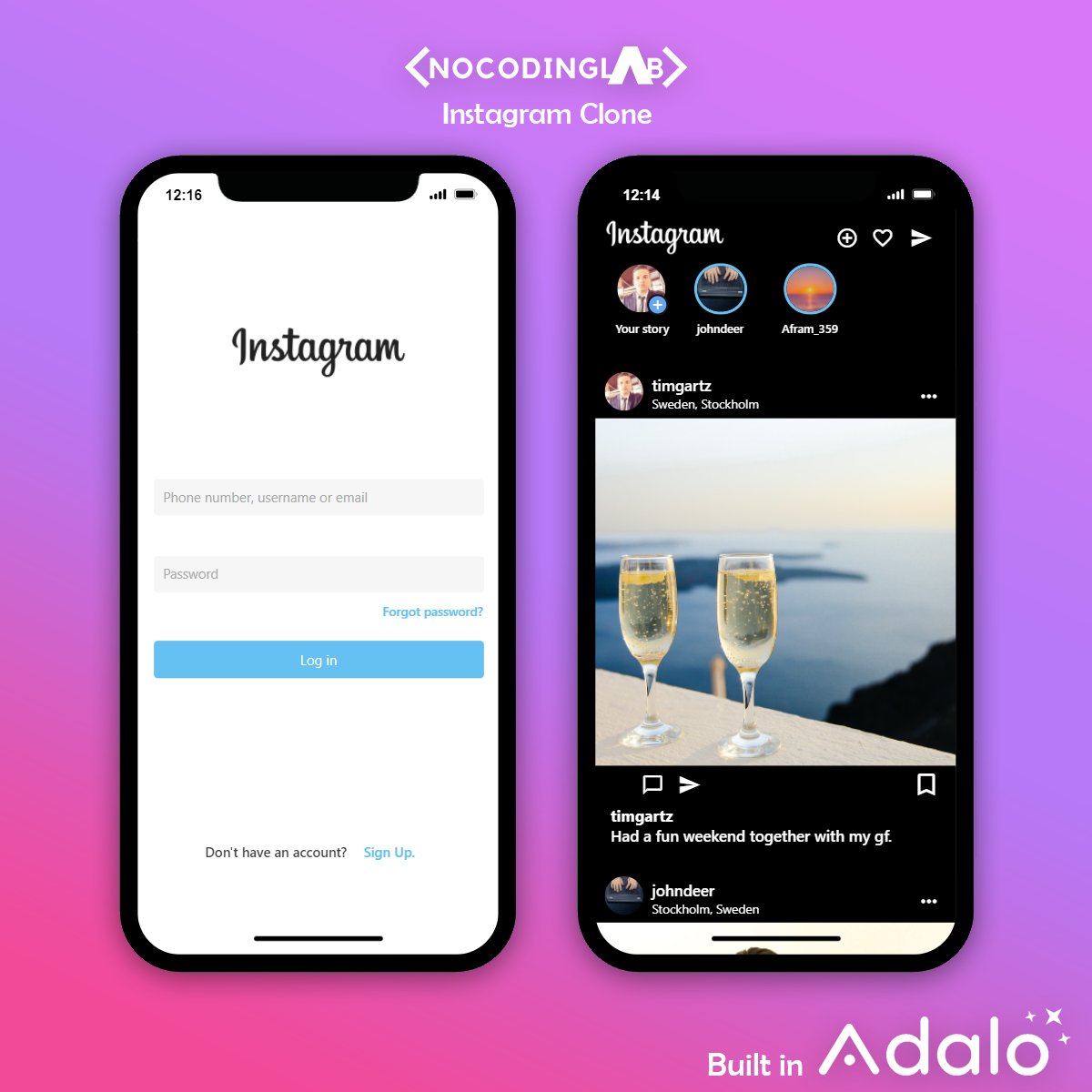 nocodinglab's tweet image. What&apos;s next? We are releasing the Instagram Clone on NoCodingLab.com build with @AdaloHQ for all of you who want&apos;s to kickstart your own social network!