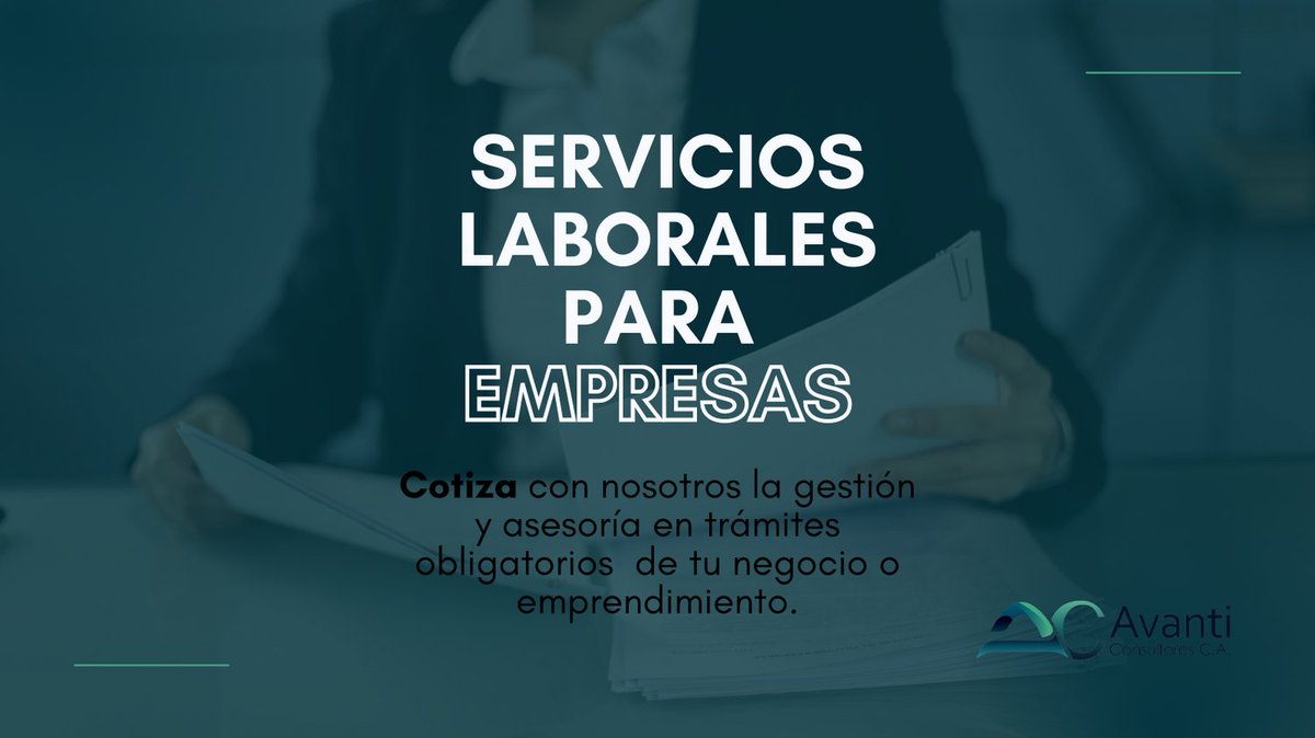 AVANTICONTIGO's tweet photo. Nuestros servicios laborales comprenden el procesamiento, gestión y asesoría en trámites obligatorios laborales y parafiscales de personas naturales y personas jurídicas constituidas o en proceso de constitución.

Te apoyamos en las actividades que no son tu principal habilidad. https://t.co/f5hY9gRqGY