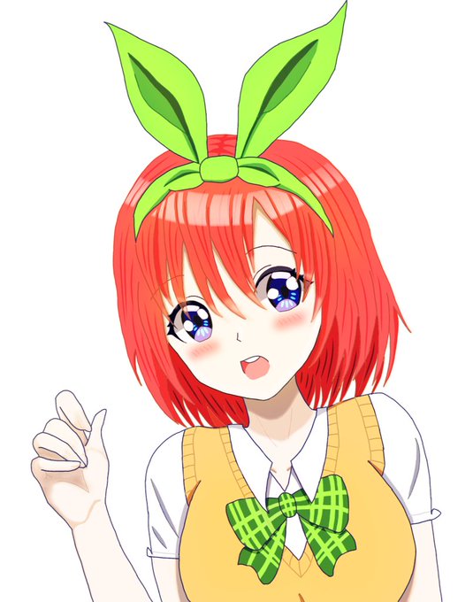 レイブン@お魚イラスト100日チャレンジさんがTwitterに投稿した中野四葉(五等分の花嫁)のイラスト。