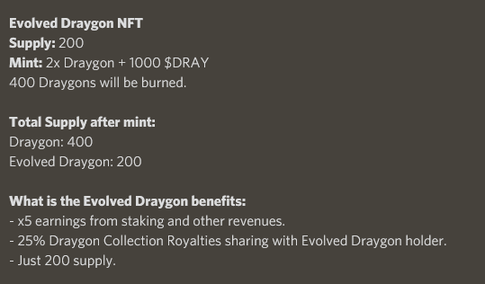 yusefsol's tweet photo. @JayJpegReviewer @angelodemoniotv @DraygonCo Utilities:
1- Evolve (It's not breeding because NFTs will burn) https://t.co/ba6uxFGa3q