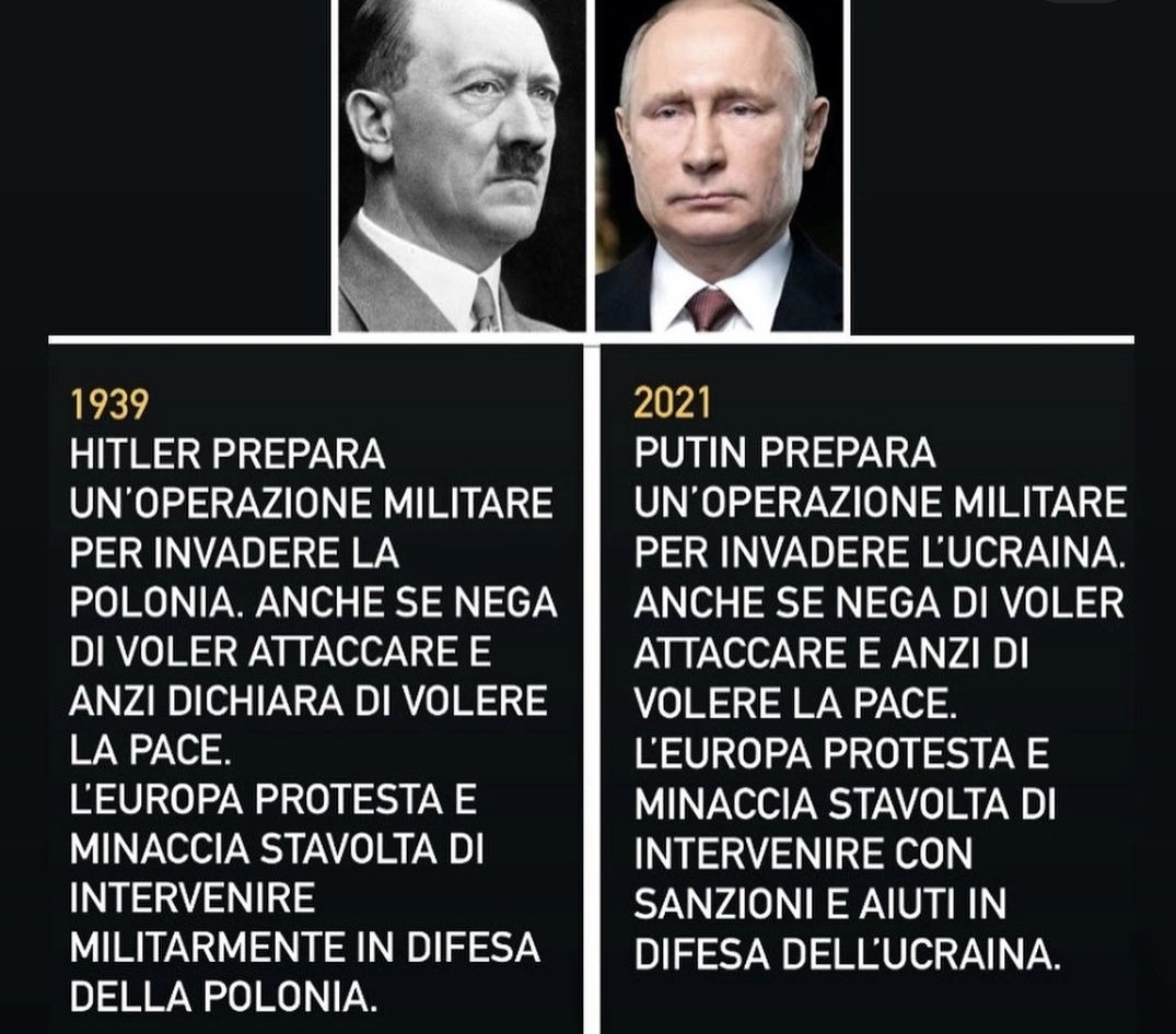 zHenjo99's tweet photo. #Putin drammaticamente come #Hitler 

..ad 83 anni di distanza, la storia si ripete!
AGGHIACCIANTE!! #RussiaUkraineConflict https://t.co/IHDpEPBHXq