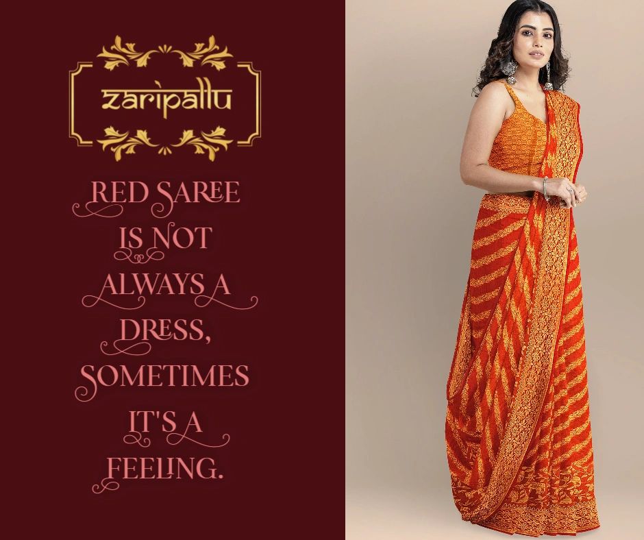 zaripallu's tweet photo. Red saree is not always a dress, sometimes it's a feeling..😊😊 https://t.co/2GE1rp2Crl