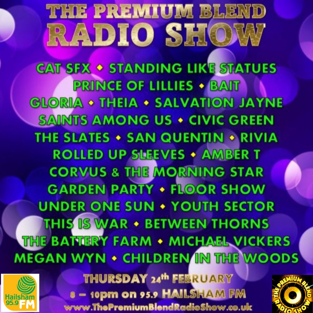 PremiumBlendRad's tweet photo. We're back on the 95.9 @hailshamfm airwaves tonight at 8pm with 2 hours of quality tunage!
With 10 unreleased and 15 new #IndieRock #AltRock #IndiePunk & #IndiePop gems for your #Thursday entertainment
Tune in via https://t.co/bLNkrFV683
#NewMusic #FMRadioShow #LiveRadio https://t.co/uOliDMJOo9