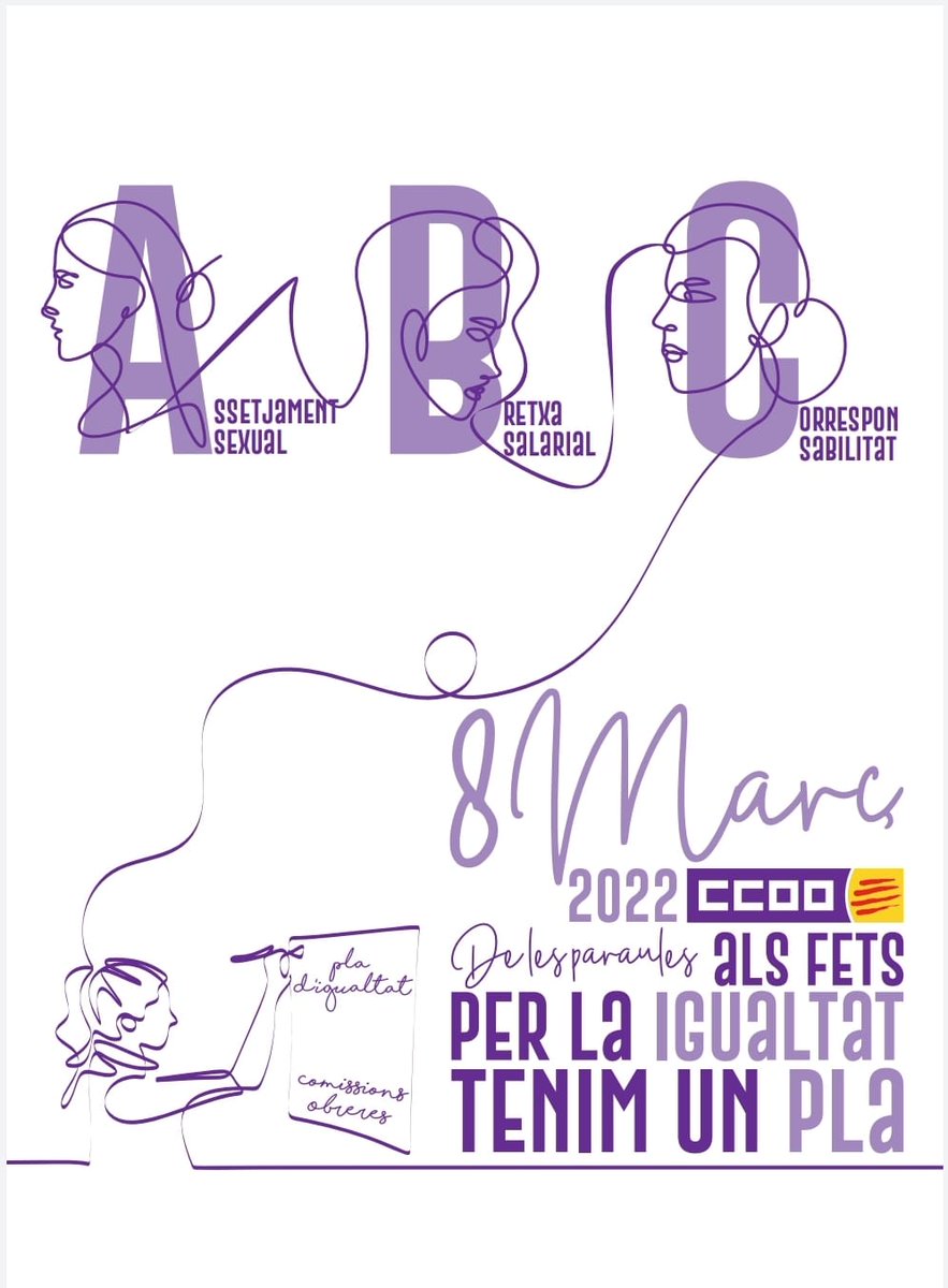 ccoocatalunya's tweet photo. De les paraules als fets: per a la igualtat, tenim un pla.

Durant els propers dies us anirem avançant els  més de 15 actes que, des de les CCOO, us hem preparat pel 8 de març.
🔗Més info: https://t.co/BAstZPrPsJ https://t.co/eKu3LQppqJ