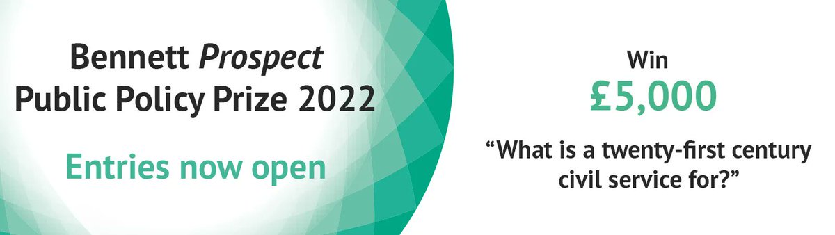 ECRs and EC policy professionals are invited to answer the question “What is a 21st century civil service for?” for a chance to win this year's #PublicPolicyPrize awarded by the @BennettInst & @prospect_uk. 
Read more 👉 buff.ly/3r1Xbzl