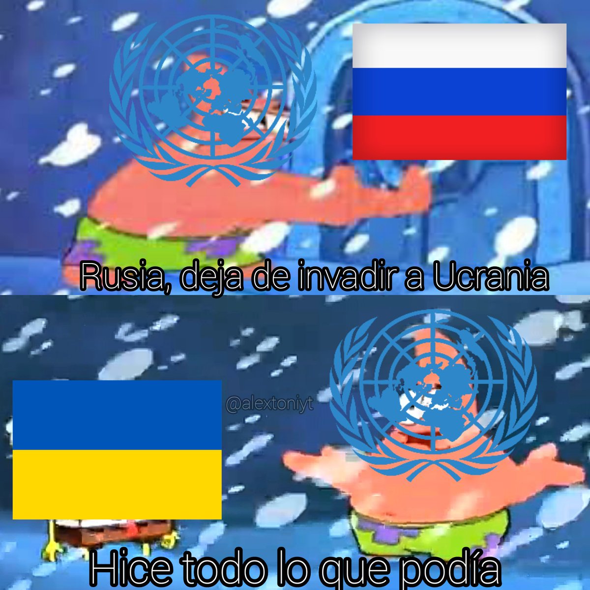 AlexToniYT's tweet photo. La ONU interviniendo en el conflicto Rusia contra Ucrania. #TerceraGuerraMundial. https://t.co/UWS5zEtWTt