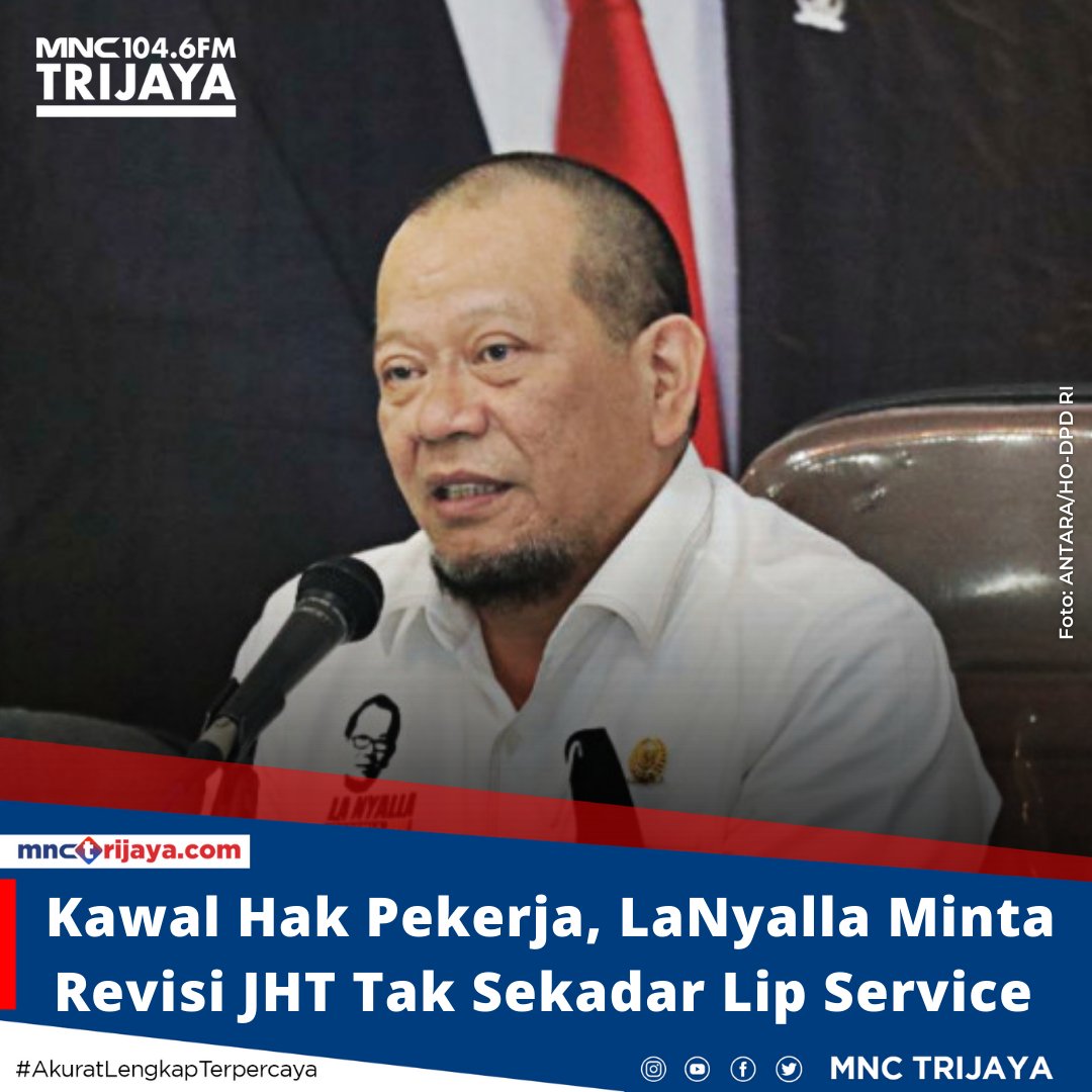 mnctrijaya's tweet photo. Ketua DPD RI, AA LaNyalla Mahmud Mattalitti, meminta agar revisi aturan Jaminan Hari Tua (JHT) tidak sekadar lip service untuk meredam gejolak penolakan dari publik.
Selengkapnya: https://t.co/fR0A6MfEFH
#mnctrijaya #trijayaupdate #JHT #DPDRI https://t.co/TePiQ5PPyg