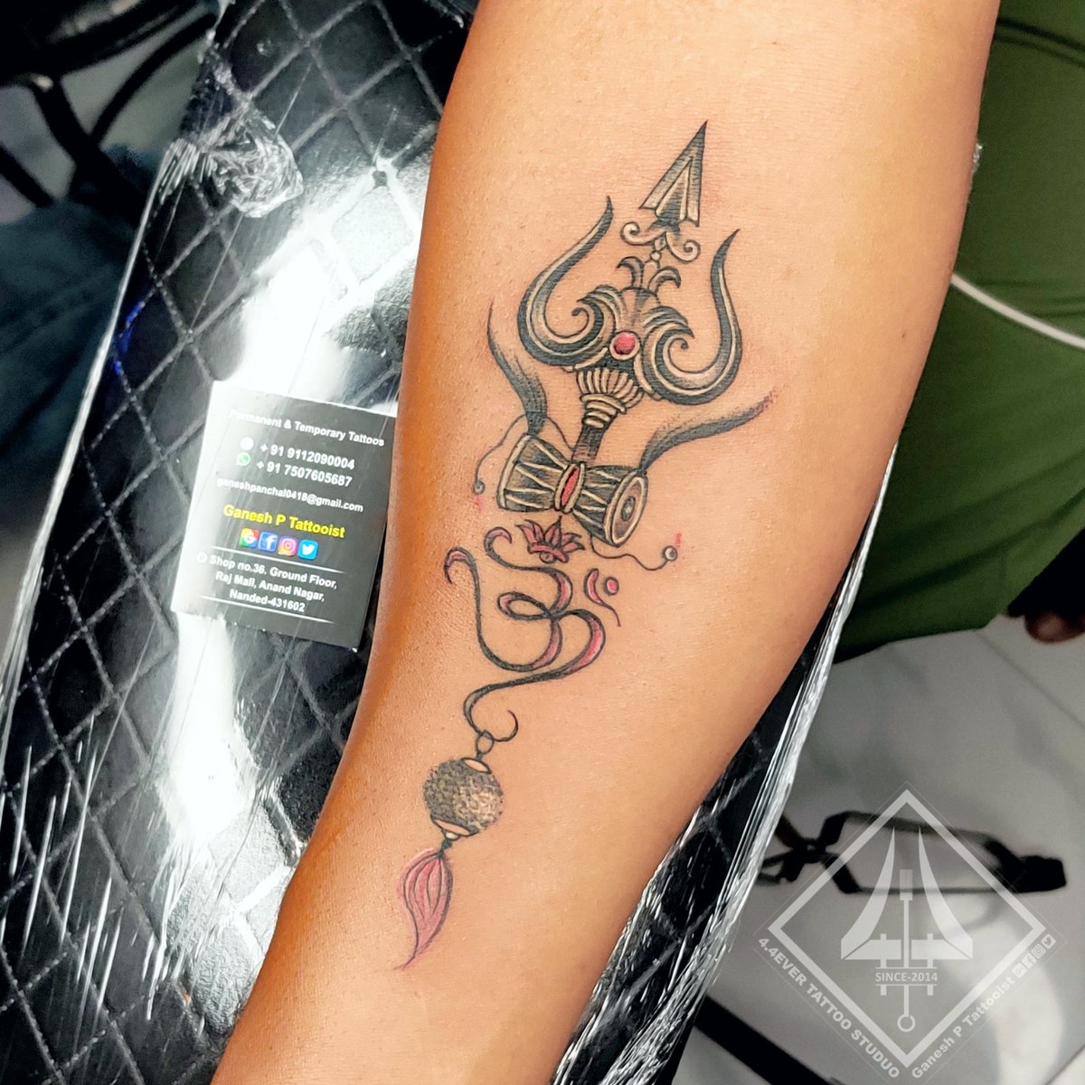 New Tattoo Work...Mahadev Name, Trishul, Om 🕉 , Damru & Tilak ( Shiva)  Design Tattoo (Vinay Tattoo Art...8905095620 / 8511823338) 1)… | Instagram