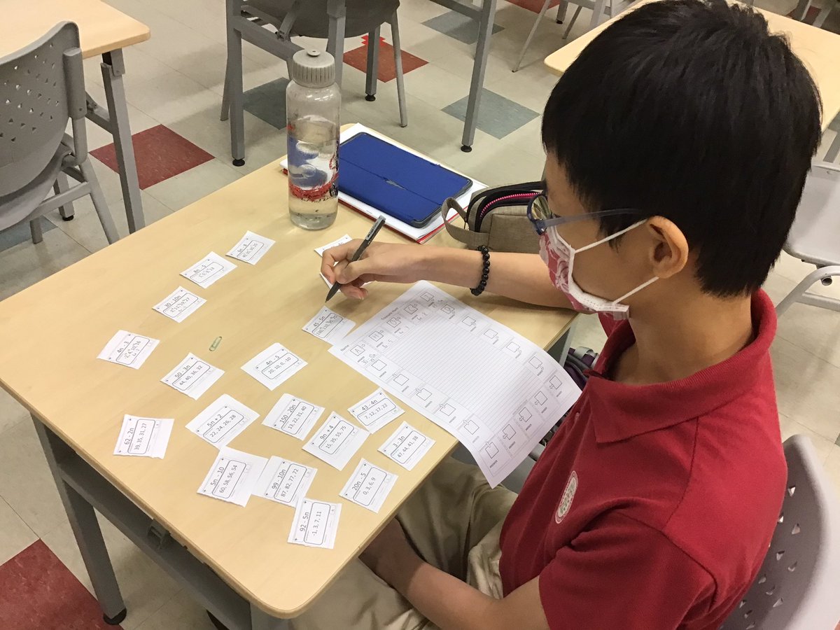 Y8 students managed to close the card loop today - some excellent work on finding the nth term of increasing and decreasing arithmetic sequences #HIS_Learning <a href="/HELPISKL/">HELP International School</a>