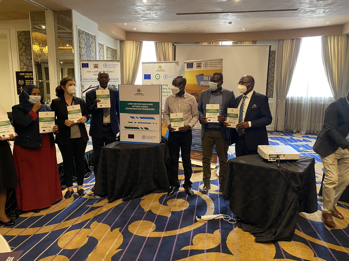 FAOKenya's tweet photo. HAPPENING NOW: Official Launch of the Land Sector Non State Actors #LSNSA Coordination Framework. Supported by @FAOKenya & @EUinKenya the framework will enhance coordination of land actors to amplify the land reform agenda. https://t.co/2bUq1gtgD5