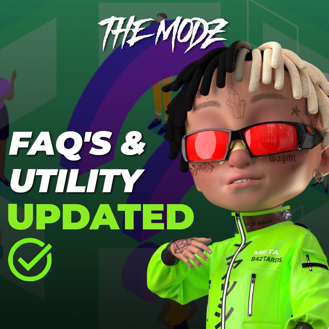 TheModzKids's tweet photo. What is Modz? What is the Modz vision? Where is the project headed next? What makes Modz differ from other projects? 🤔
Tune into our discord to get acquainted with our updated FAQ’s, Utility and Roadmap sections! 👀
https://t.co/do4UxFtcIt https://t.co/sHlxPSYt6H