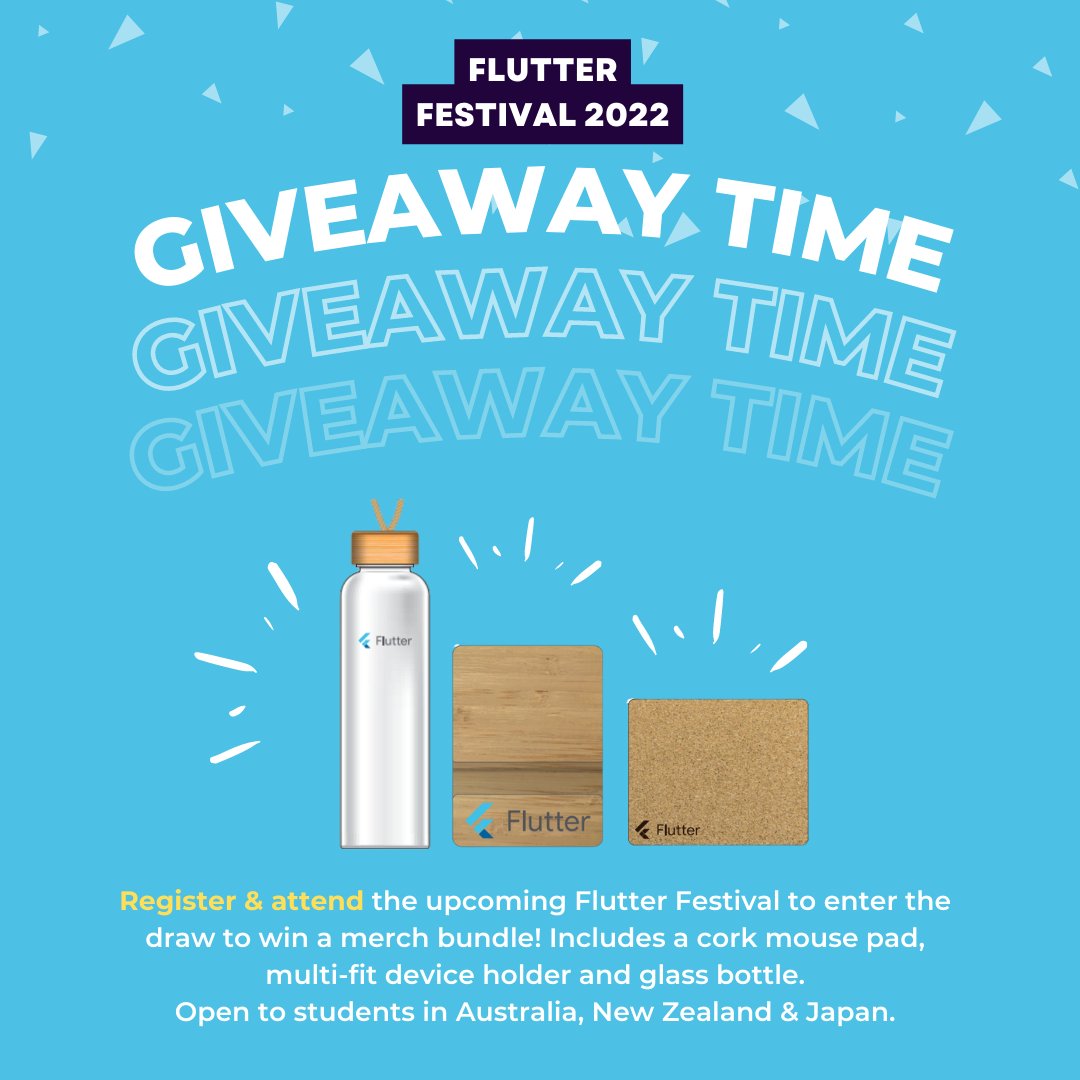 googledevjp's tweet image. 💙 いよいよ明日、火曜日 17:30~
Google #DeveloperStudentClubs Japan が #FlutterFestivals イベントを海外学生と共催!
盛りだくさんな英語セッション👇
1️⃣Flutter Desktop by @DomesticMouse
2️⃣Firestore basics by @p_szklarska
3️⃣Flutter for Web by @mklin
抽選でグッズも🤩