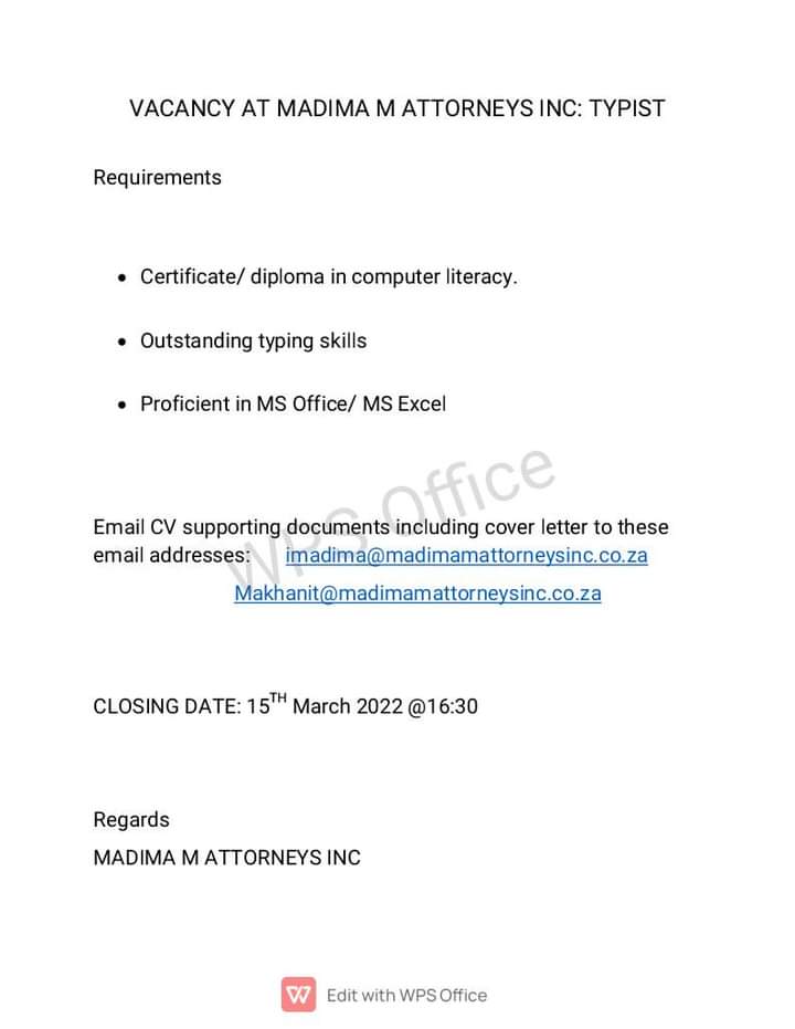 RMakukuli's tweet photo. We are looking for a suitably qualified candidate to fill the advertised post as soon as possible. https://t.co/tlkVApeeNs